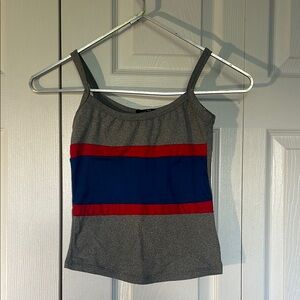 Rue21 Gray and Red Fitted Camisole Crop Top